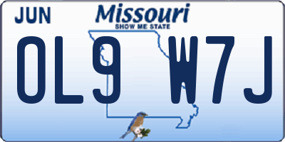 MO license plate OL9W7J
