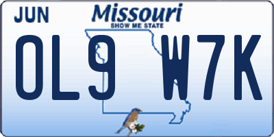 MO license plate OL9W7K