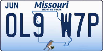 MO license plate OL9W7P