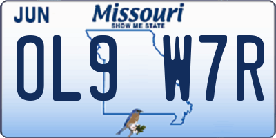 MO license plate OL9W7R