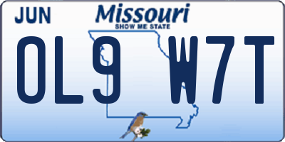 MO license plate OL9W7T