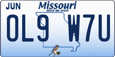 MO license plate OL9W7U