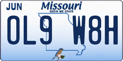 MO license plate OL9W8H