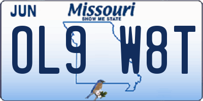 MO license plate OL9W8T