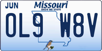 MO license plate OL9W8V