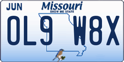 MO license plate OL9W8X