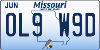 MO license plate OL9W9D