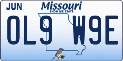 MO license plate OL9W9E