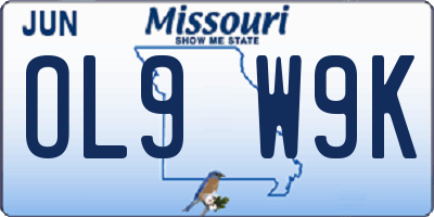 MO license plate OL9W9K