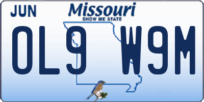 MO license plate OL9W9M