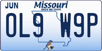 MO license plate OL9W9P