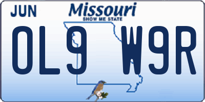 MO license plate OL9W9R
