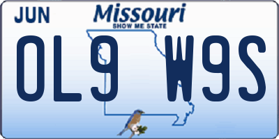MO license plate OL9W9S