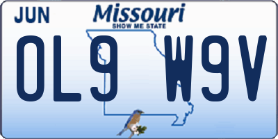 MO license plate OL9W9V