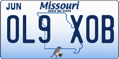 MO license plate OL9X0B