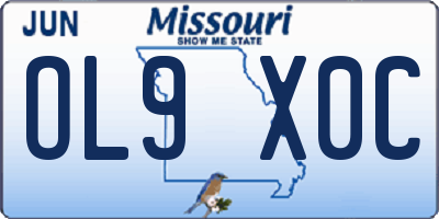 MO license plate OL9X0C