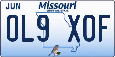 MO license plate OL9X0F