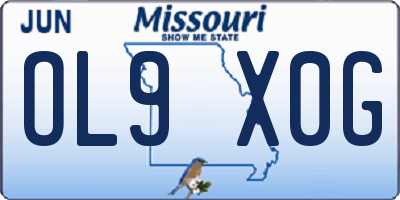 MO license plate OL9X0G