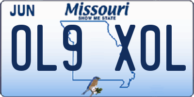 MO license plate OL9X0L
