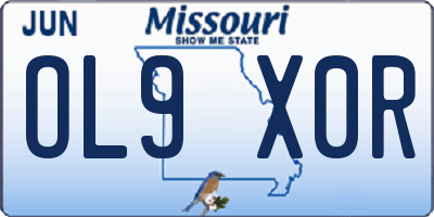 MO license plate OL9X0R