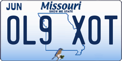 MO license plate OL9X0T