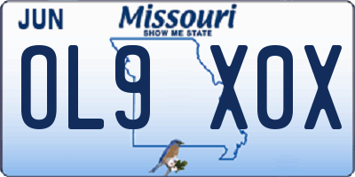 MO license plate OL9X0X