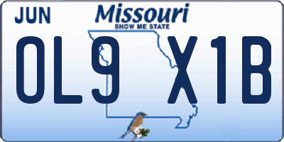 MO license plate OL9X1B