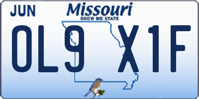 MO license plate OL9X1F