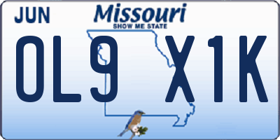 MO license plate OL9X1K