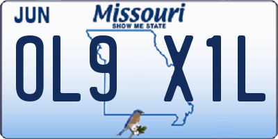 MO license plate OL9X1L