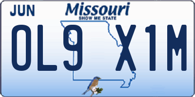 MO license plate OL9X1M