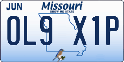 MO license plate OL9X1P