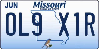 MO license plate OL9X1R