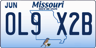 MO license plate OL9X2B