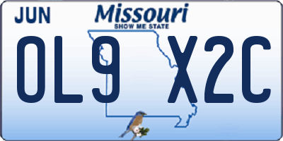 MO license plate OL9X2C