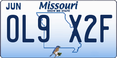 MO license plate OL9X2F