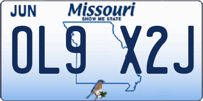 MO license plate OL9X2J