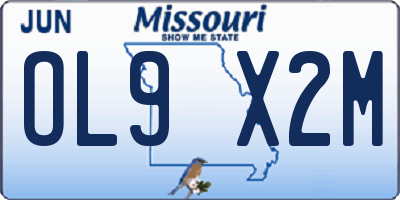 MO license plate OL9X2M