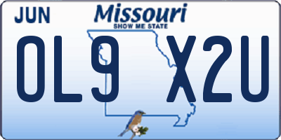 MO license plate OL9X2U