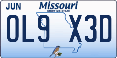 MO license plate OL9X3D