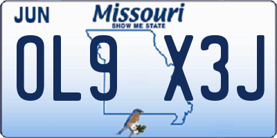 MO license plate OL9X3J