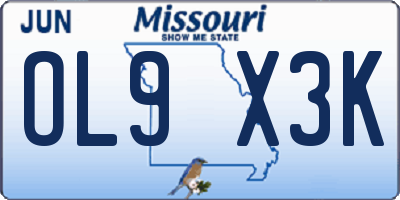 MO license plate OL9X3K