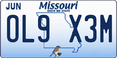 MO license plate OL9X3M