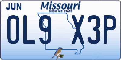 MO license plate OL9X3P