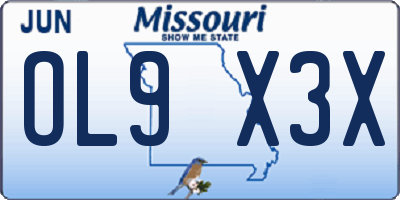 MO license plate OL9X3X