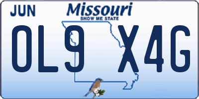 MO license plate OL9X4G