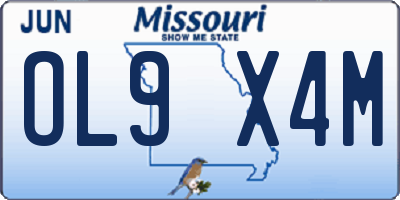 MO license plate OL9X4M