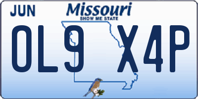 MO license plate OL9X4P