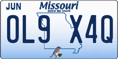 MO license plate OL9X4Q