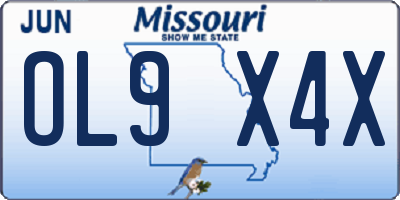 MO license plate OL9X4X